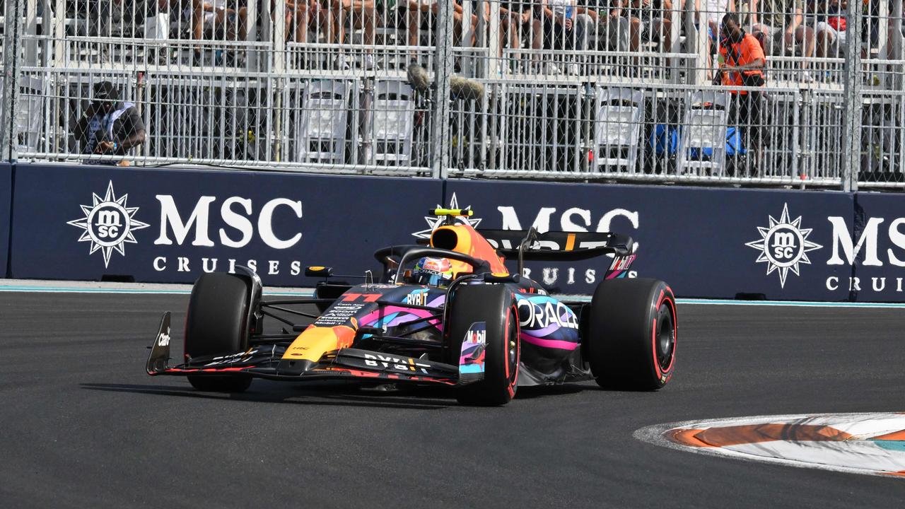 Red Bull's Sergio Perez will start the Miami GP in pole position. Picture: Getty