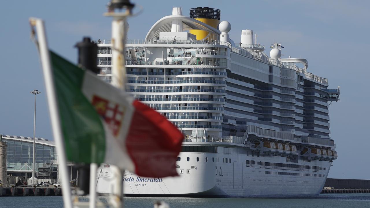 The Costa Smeralda cruise ship is docked in the Civitavecchia port near Rome. Picture: AP/Andrew Medichini