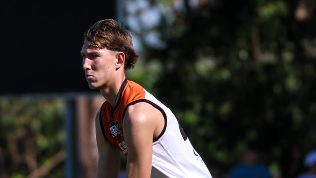Taj Murray playing for the NT in the 2025 Coates Talent League. Picture: Celina Whan / AFLNT Media