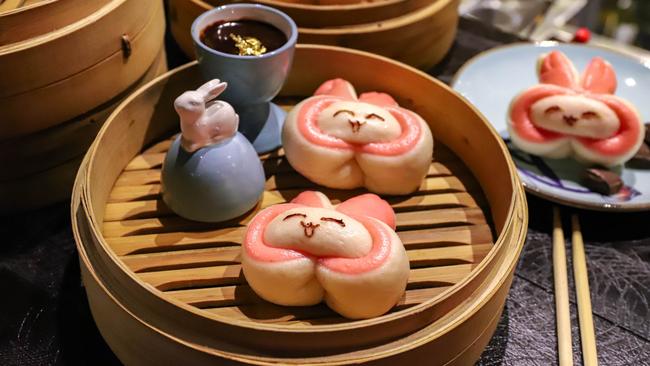 New Shanghai’s Easter Bunny Bao with melted chocolate dipping sauce. Picture: Jenifer Jagielski