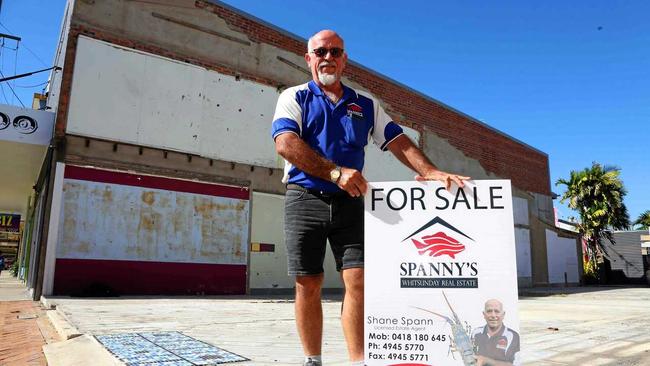 GREAT OPPORTUNITY: Proserpine real estate agent Shane Spann on the Main St lot now listed for sale. Picture: PETER CARRUTHERS