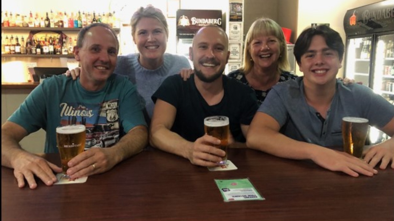 Andrew, Megan, Steele, Toni and Slater Pearce enjoying a beer for his 18th birthday. Photos contributed by the Pearce family.