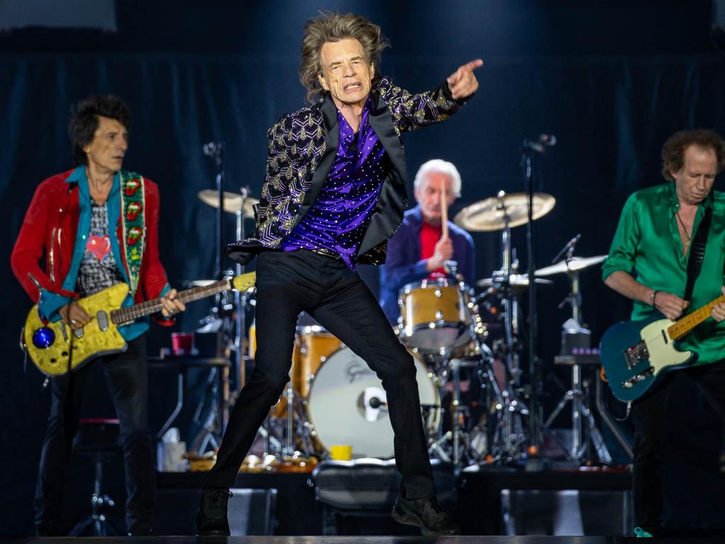 Ronnie Woods, Mick Jagger, Charlie Watts, and Keith Richards perform in 2019. Picture: Suzanne Cordeiro/AFP