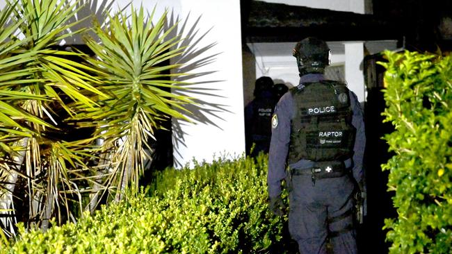 NSW Police’s Raptor Squad raided Ahmed Alameddine’s home on Thursday. Picture: Jeremy Piper