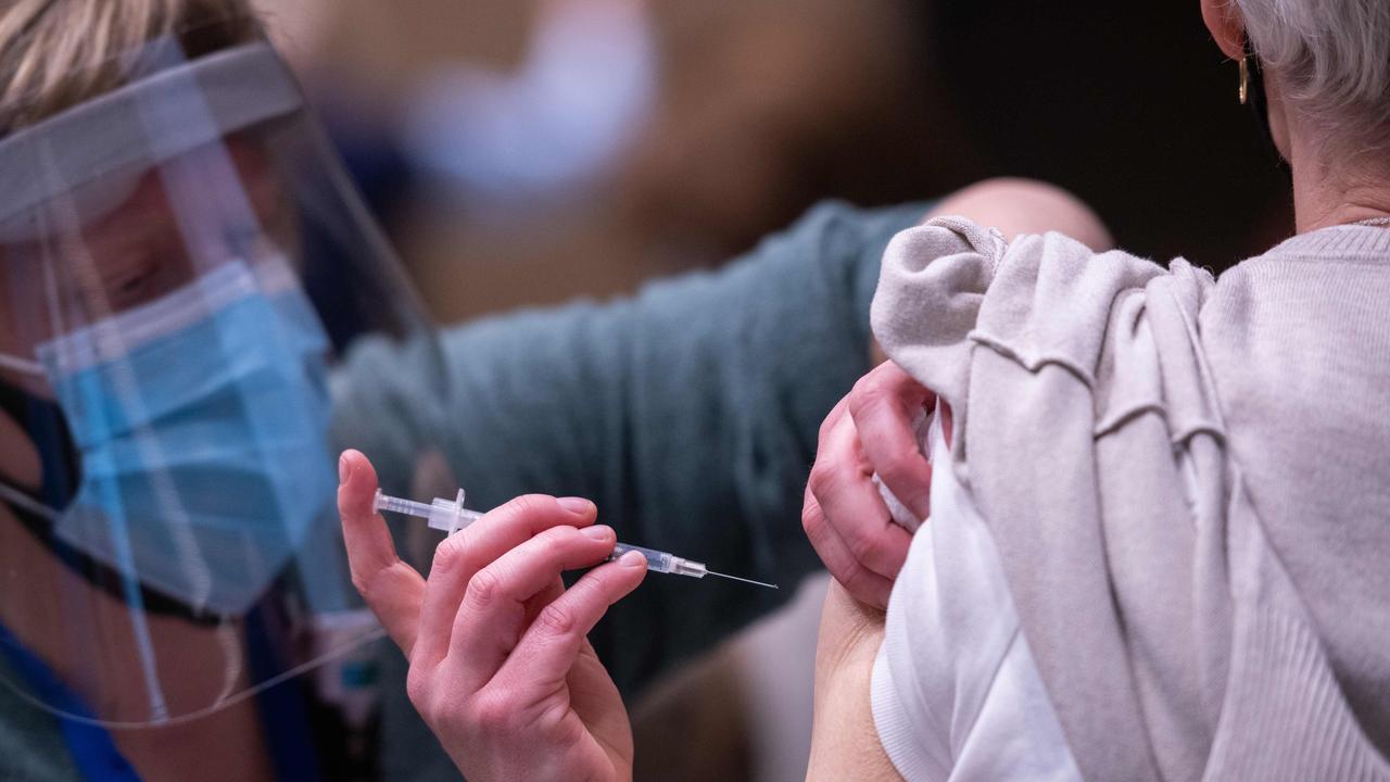 A registered nurse administers the Pfizer COVID-19 vaccine at the Amazon Meeting Center in downtown Seattle, Washington. Picture: Grant Hindsley/AFP