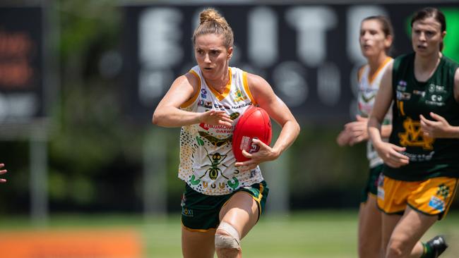 Zoe McWhinney in the PINT vs St Mary's 2023-24 NTFL women's major semifinal. Picture: Pema Tamang Pakhrin