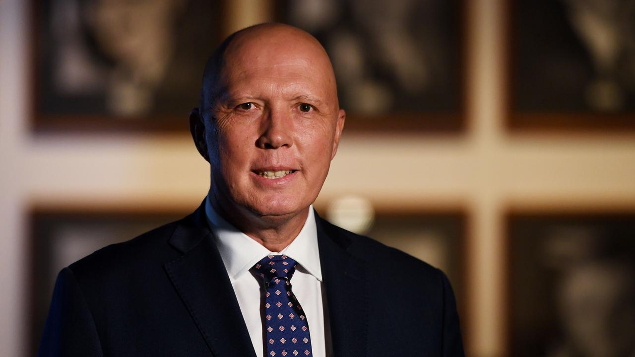 Former defence minister Peter Dutton has revealed he was planning to buy two nuclear subs direct from the US, before building another eight in SA. Picture: NCA NewsWire / Tracey Nearmy