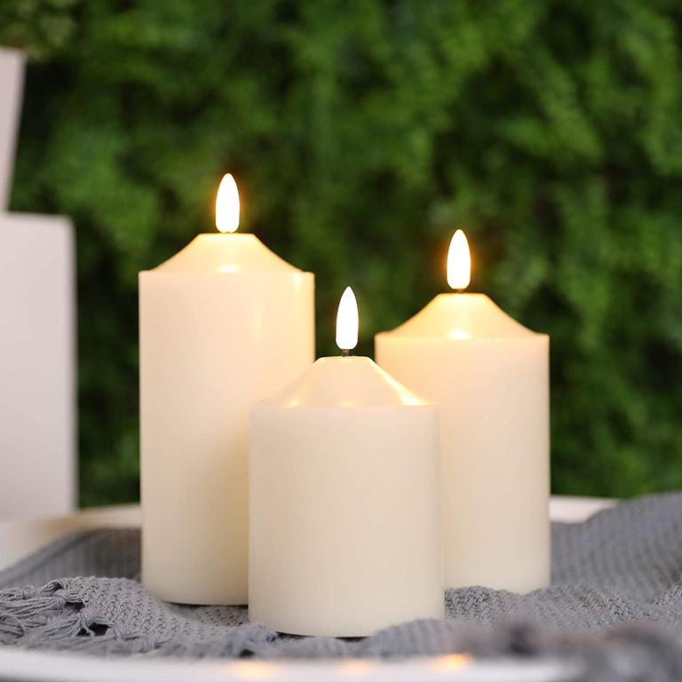 Keep the table hazard-free without compromising on ambience thanks to these candles. Image: Amazon.