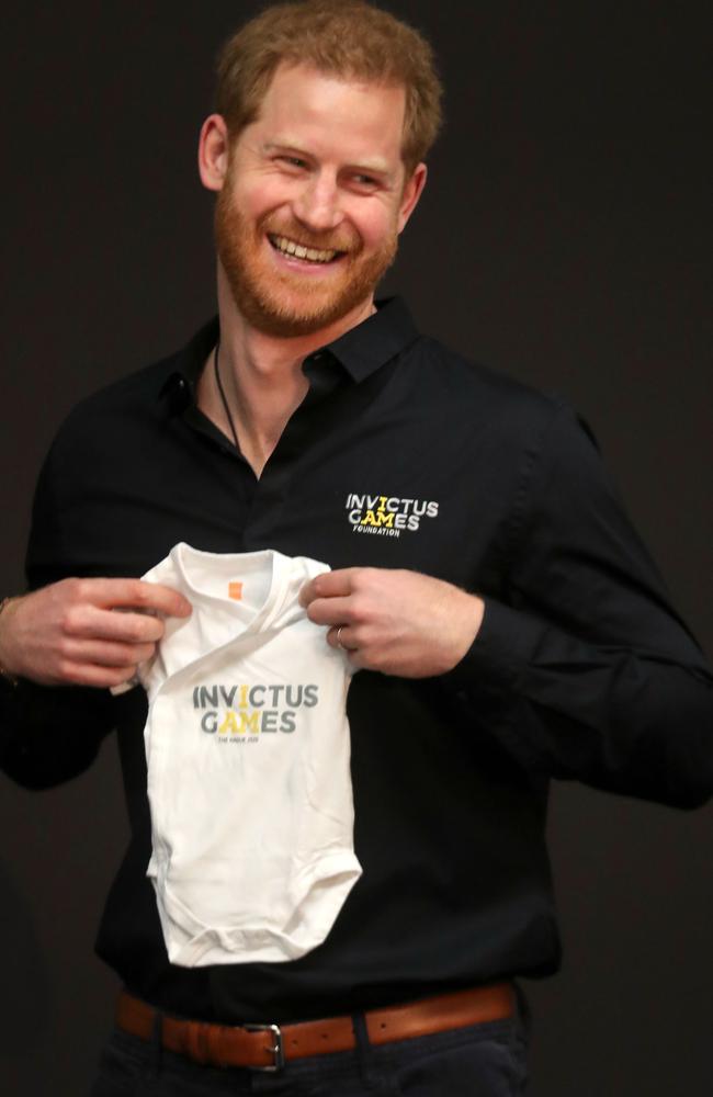 Prince Harry, pictured in the Netherlands today, is a proud new dad. Picture: Getty Images