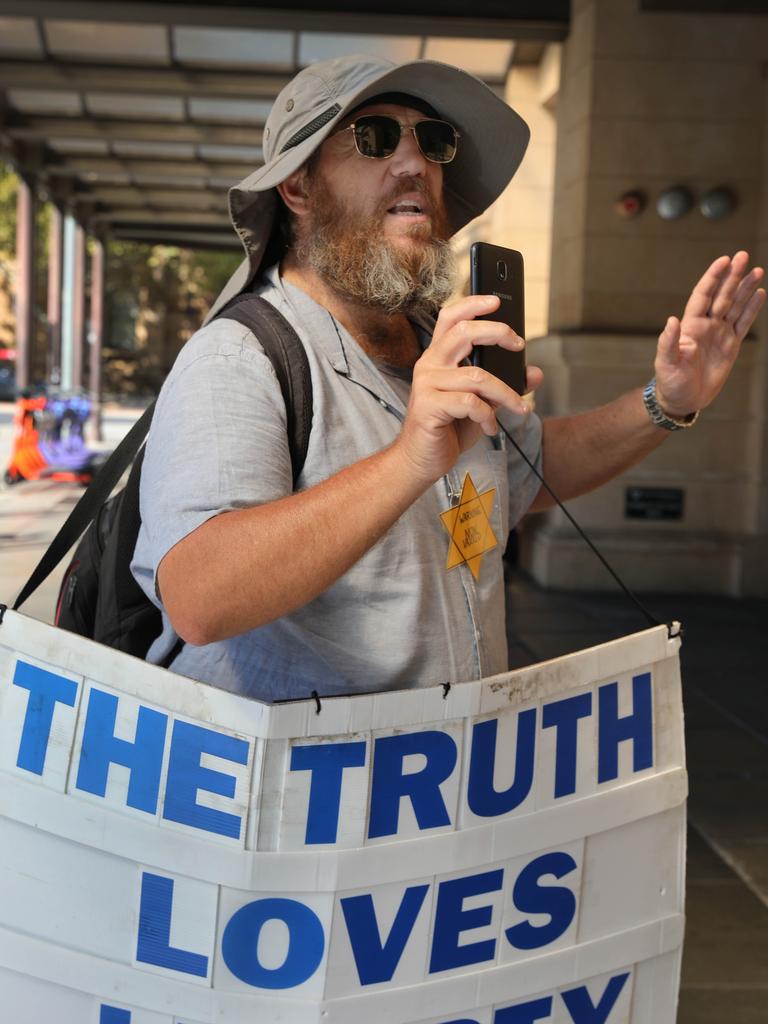 Protesters outside the Supreme Court on Friday. Picture Dean Martin