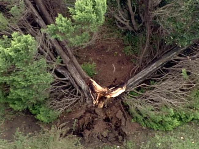 The damage in Whalan looks like something out of twister film. Picture: Seven News