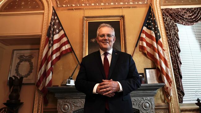 Prime Minister Scott Morrison during his visit to the White House. Picture: Adam Taylor