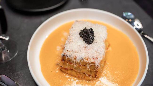 Crab lasagne at Zazu Dining in West End.