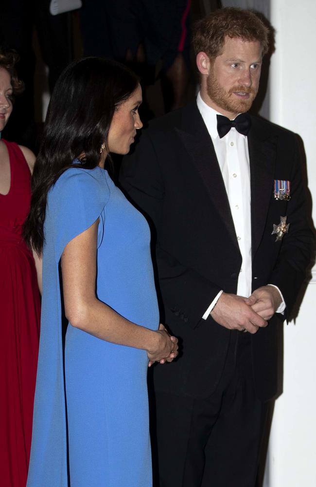 The couple looked elegant at the first black-tie event of their tour. Picture: Ian Vogler/Pool Photo via AP