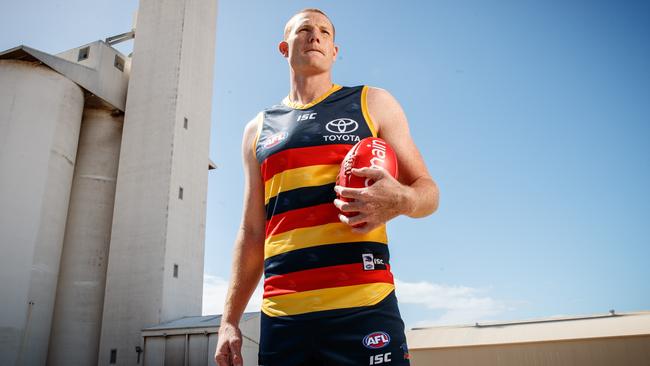 The former Crows ruckman, pictured at Ardrossan last year, has returned to the Yorke Peninsula while AFL matches have been postponed. Picture: Matt Turner