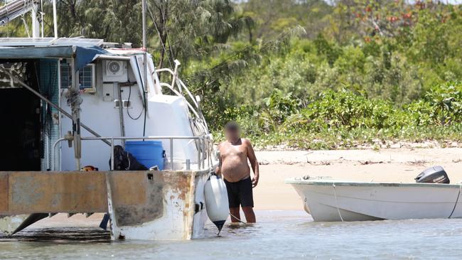 Itinerant squatters camping illegally on beachfront land on Trinity Bay on land owned by Cairns Airport. were moved on following the alleged petrol-throwing incident. Picture: Brendan Radke