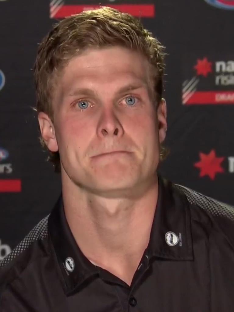 Ben Hobbs was emotional when he was picked by Essendon.