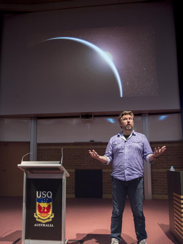 University of Southern Queensland Adjunct Professor Stephen Kane addressed the audience at a USQ Winter Festival of Astronomy in Toowoomba. Picture: Don Hildred