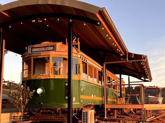 The Restored 1936 tram is listed on Airbnb. Picture: Supplied