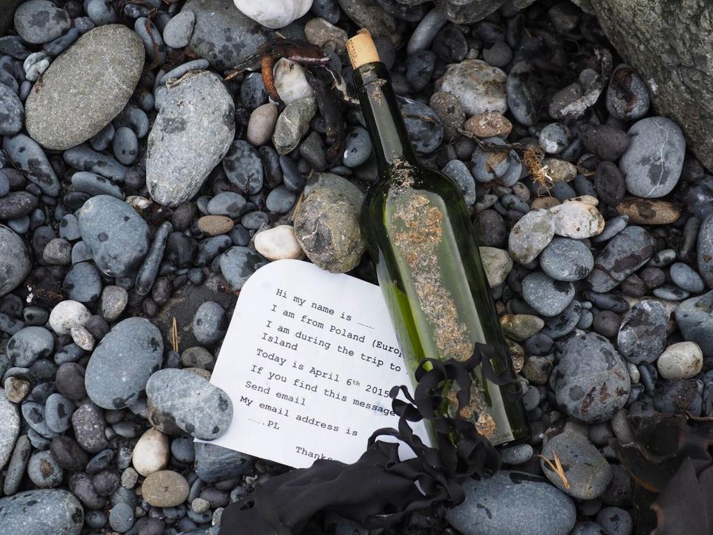 The message inside the bottle.