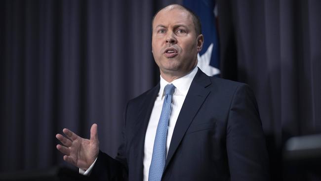 Josh Frydenberg at the MYEFO launch in Canberra on Thursday. Picture: NCA NewsWire/Gary Ramage