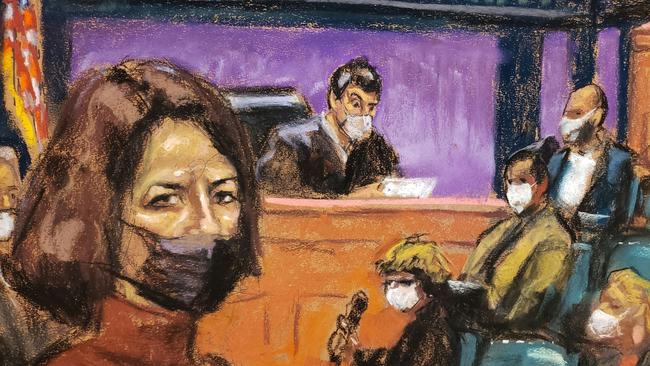 Maxwell sits as the guilty verdict in her sex abuse trial is read in a courtroom sketch. Picture: Reuters