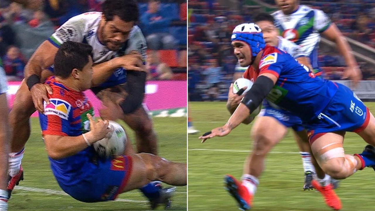 Mason Lino appeared to knock on in the lead up to Sione Mata'utia's try.