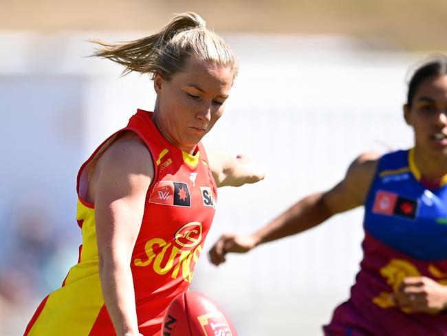 The Suns are taking a page out of rivals Brisbane’s book for the upcoming season. Picture: Albert Perez/AFL Photos via Getty Images