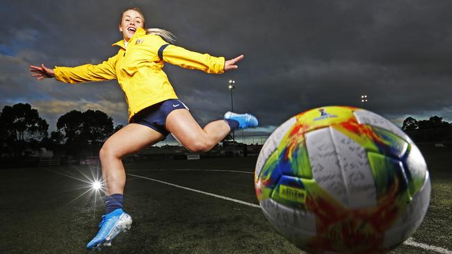 Former Young Matildas representatives Aimee Medwin. Picture: ZAK SIMMONDS