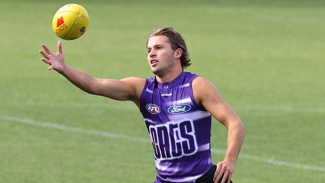 Jhye Clark at Cats training. Picture: Alison Wynd