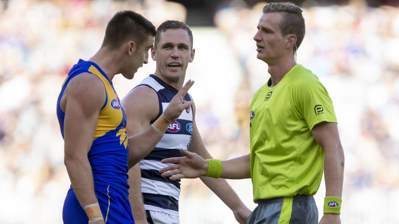 West Coast gets more free kicks at home than its opposition does. But that happens all over the world, in almost every sport. (AAP Image/Travis Anderson)