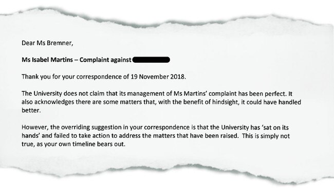 The University of Queensland letter from Peter Hoj regarding Isabel Martins.