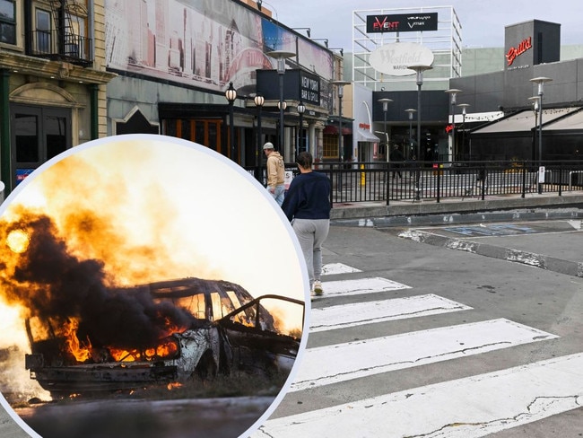 Four cars were “senselessly” destroyed in an arson attack at a popular Westfield shopping centre with no “rhyme or reason” as to why.