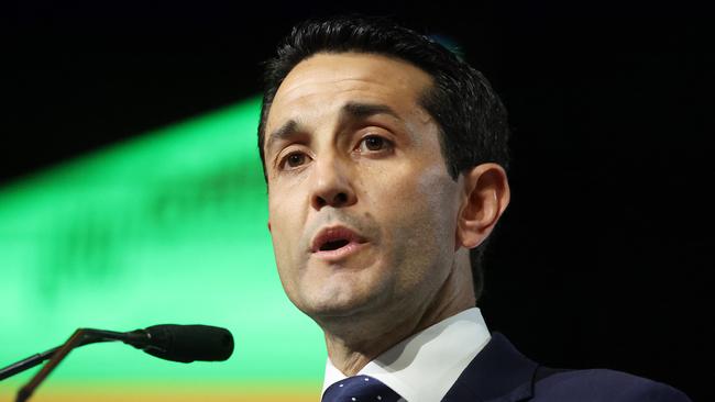 Queensland Opposition Leader David Crisafulli during the leaders’ debate in Brisbane on Wednesday. Picture: Liam Kidston