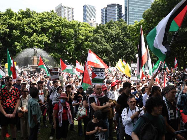 Protesters are gathering at Sydney’s Hyde Park. Picture: NewsWire / Damian Shaw