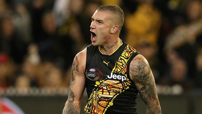 Dustin Martin’s longer-term future remains in limbo. Picture: Wayne Ludbey