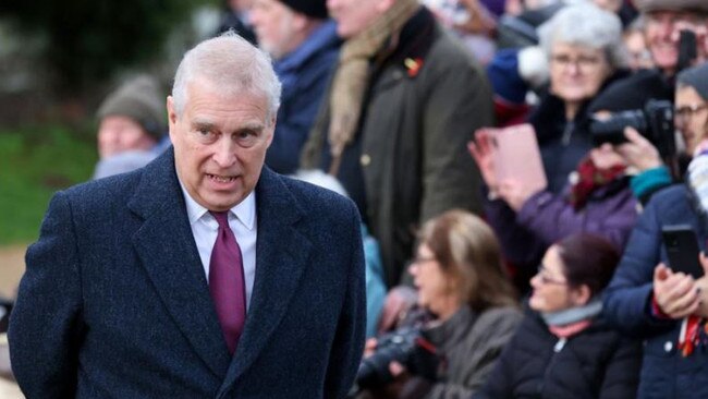 Prince Andrew, Duke of York, attends the Christmas Day service at St Mary Magdalene Church on December 25, 2022. Picture: Stephen Pond/Getty Images