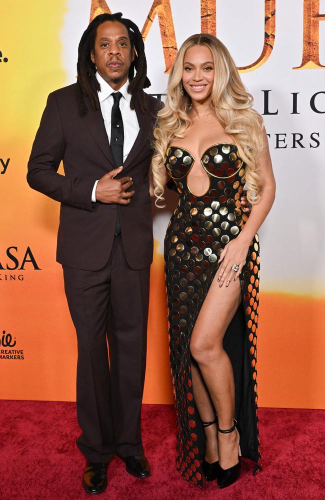 Jay-Z and wife Beyonce attend the world premiere of Disney's Mufasa: The Lion King at the Dolby theatre in Hollywood, California. Picture: AFP