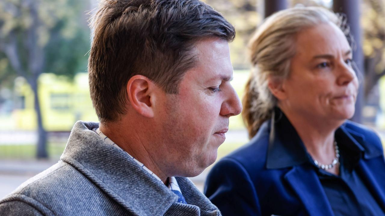 Adelaide barrister Enzo Belperio with his counsel, former Victorian County Court judge Julie Condon KC. Picture: Russell Millard Photography