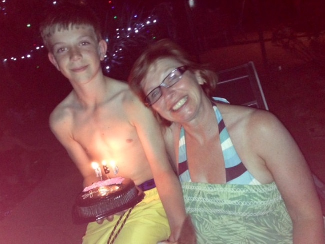 Luke Batty with his mother Rosie Batty.