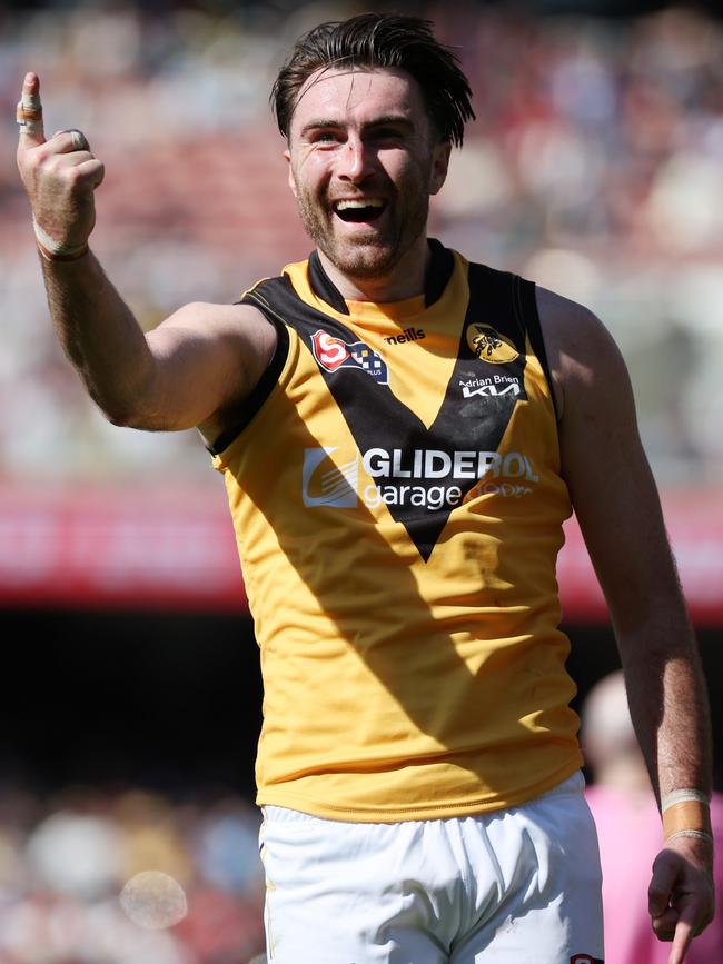 But Jack Oatey medallist Liam McBean was even more so for Glenelg. Picture: SANFL Image/David Mariuz