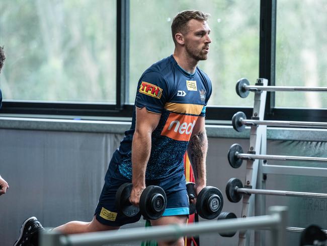 NOT FOR USE BEFORE NOVEMBER 11 Gold Coast Titans player Bryce Cartwright at training. Picture: Gold Coast Titans