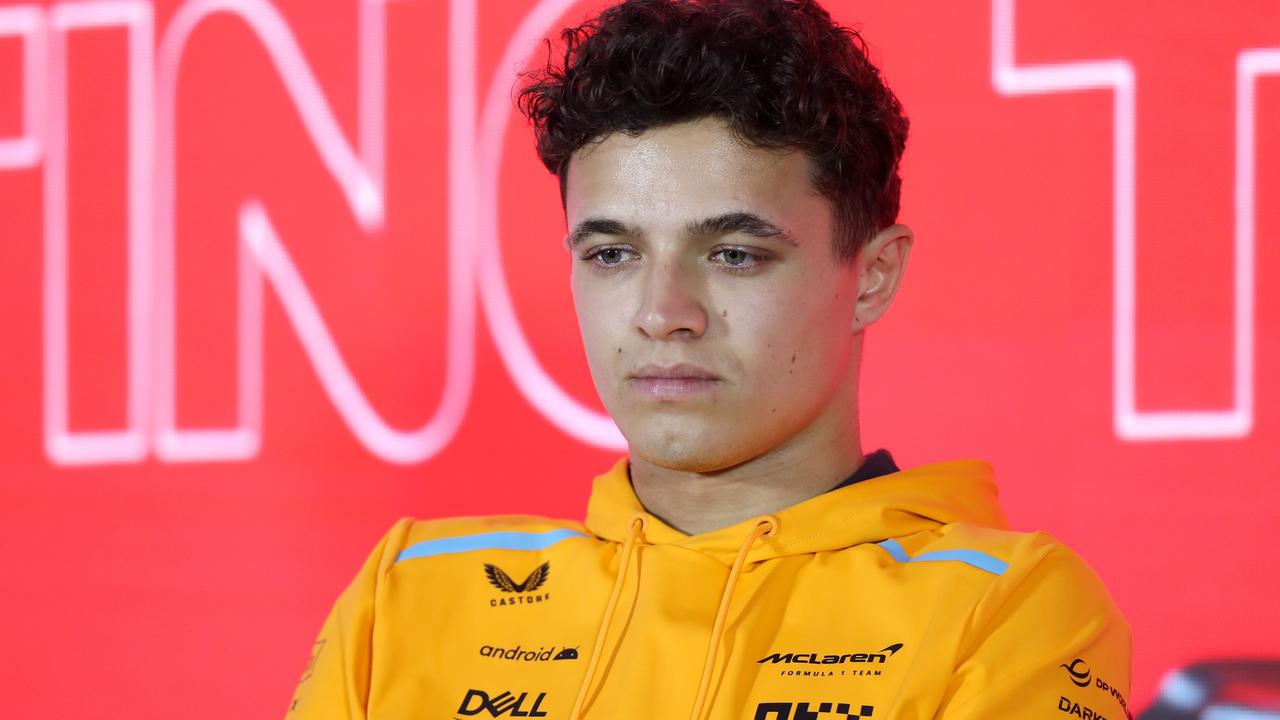 Lando Norris has not looked happy in Bahrain. Photo by Peter Fox/Getty Images.