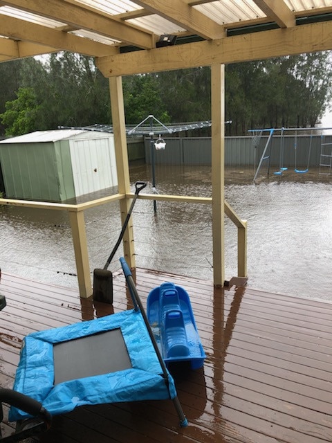 A resident's backyard on Lakedge Ave, Berkeley Vale