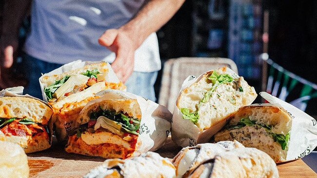 Sandwiches at Dante's Deli in Glenelg. Picture: supplied