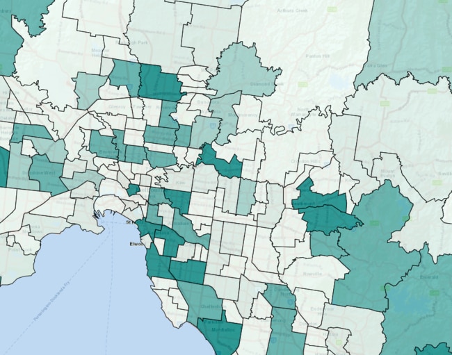 Hot spots of premature death from suicide, 2009-2018, Population Health Areas