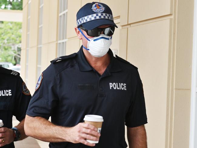 Remote sergeant Adam Eberl outside the Supreme Court on Wednesday. Picture: Julianne Osborne