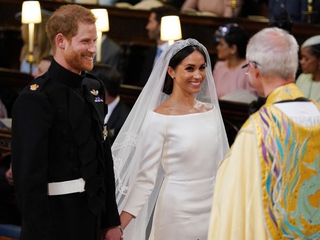 All smiles during the ceremony. Picture: Getty Images