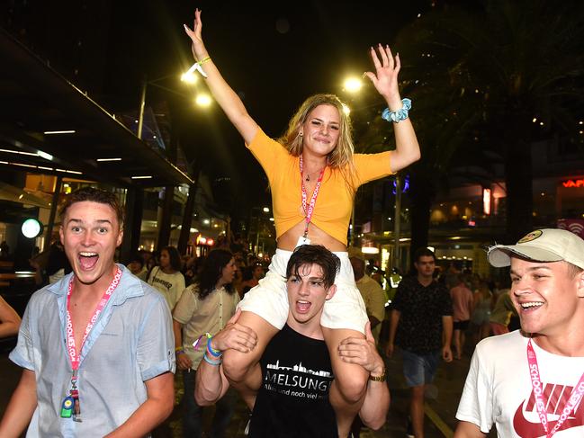 Schoolies on the Gold Coast in 2018. Picture: John Gass