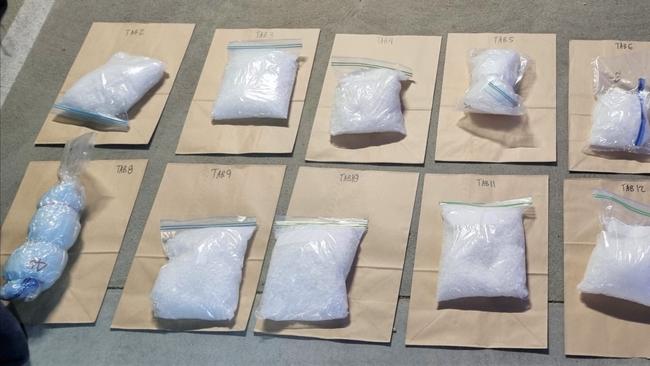 10kg of methamphetamine and a small amount of cocaine were found in a car in Tailem Bend in April last year.